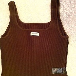 Arjun sculpt knit long tank in Tucson Olive